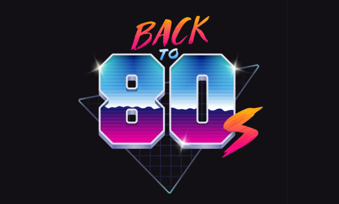 back to 80's with a black background
